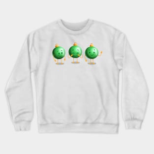 Green Cheerful Christmas Ball Ornaments Crewneck Sweatshirt